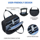 VANKEAN Rolling Laptop Bag Women with Wheels, 15.6 Inch Rolling Briefcase for Women, Water Repellent Overnight Computer Bag with RFID Pockets for Travel Business Work, Black