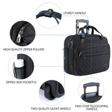 VANKEAN Rolling Laptop Bag Women with Wheels, 15.6 Inch Rolling Briefcase for Women, Water Repellent Overnight Computer Bag with RFID Pockets for Travel Business Work, Black