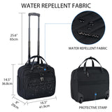 VANKEAN Rolling Laptop Bag Women with Wheels, 15.6 Inch Rolling Briefcase for Women, Water Repellent Overnight Computer Bag with RFID Pockets for Travel Business Work, Black