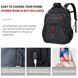VANKEAN Travel Laptop Backpack 17.3 Inch TSA Friendly, Water-Repellent Anti Theft XL Computer Backpack with RFID Pockets College Backpacks with USB Port for Men Women Business Work Bag, Black