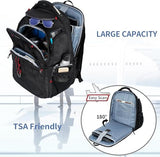 VANKEAN Travel Laptop Backpack 17.3 Inch TSA Friendly, Water-Repellent Anti Theft XL Computer Backpack with RFID Pockets College Backpacks with USB Port for Men Women Business Work Bag, Black