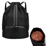 Vantico Drawstring Backpack Gym Bag with Shoes Compartment for Soccer, Basketball, Swim, Water - Resistant String Backpack Beach Cinch for Women Men