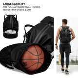 Vantico Drawstring Backpack Gym Bag with Shoes Compartment for Soccer, Basketball, Swim, Water - Resistant String Backpack Beach Cinch for Women Men