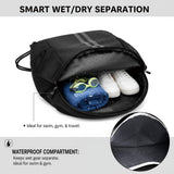 Vantico Drawstring Backpack Gym Bag with Shoes Compartment for Soccer, Basketball, Swim, Water - Resistant String Backpack Beach Cinch for Women Men