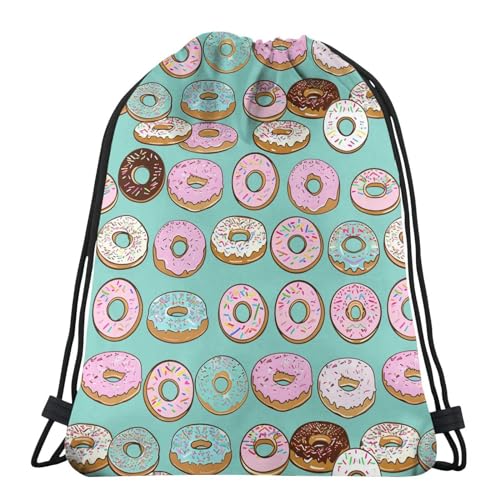 Various Delicious Doughnut Unisex Drawstring Backpack Bag Sport Gym Travel Sackpack | Backpacks4Less
