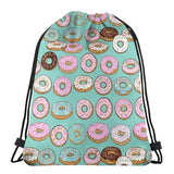 Various Delicious Doughnut Unisex Drawstring Backpack Bag Sport Gym Travel Sackpack | Backpacks4Less