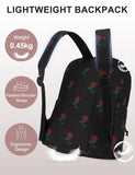 VASCHY Backpack for School, Lightweight Water Resistant Bookbag Casual Daypack for Women/Teen Girls Roses