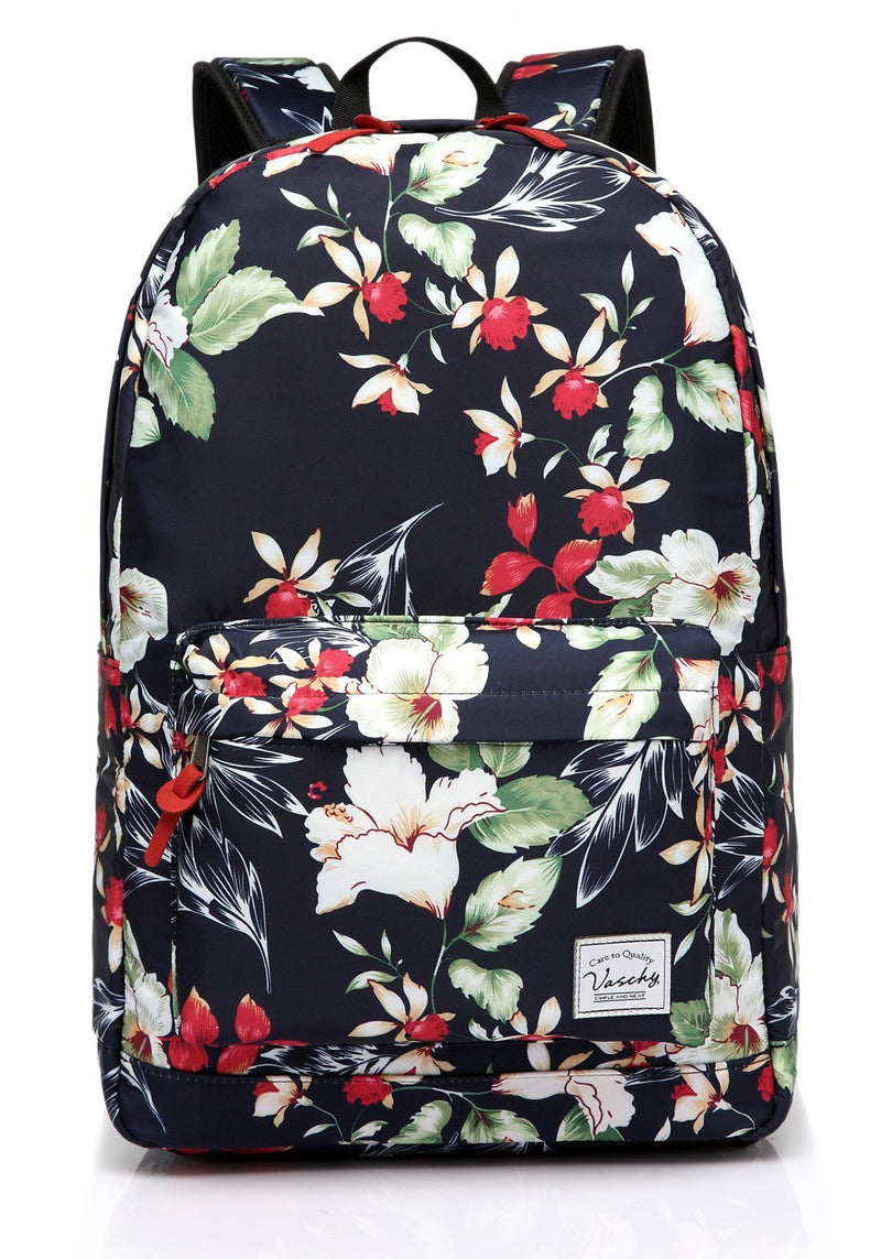 VASCHY Backpack for Women, Water Resistant High School Girls Bookbag Travel Backpack for Teens with Water Bottle Pockets