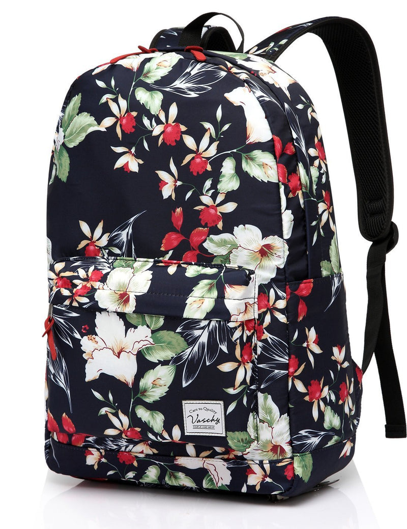 VASCHY Backpack for Women, Water Resistant High School Girls Bookbag Travel Backpack for Teens with Water Bottle Pockets