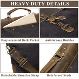 VASCHY Messenger bag for men, Vintage Leather Canvas Satchel 14in Laptop Crossbody Shoulder Bag