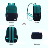 VASCHY School Backpack, Lightweight Classic Cute Aesthetic Bookbag Daypack for Teen Boys Traveling/Gym/Middle School Navy Green