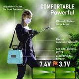 VASG Battery Powered Garden Sprayer 2 Gallon, 7.4V Powerful Electric Sprayer, Weed Yard Lawn Sprayers with 5 Mist Nozzles & Retractable Wand & Adjustable Strap for Lawn, Garden, Yard