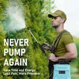 VASG Battery Powered Garden Sprayer 2 Gallon, 7.4V Powerful Electric Sprayer, Weed Yard Lawn Sprayers with 5 Mist Nozzles & Retractable Wand & Adjustable Strap for Lawn, Garden, Yard