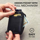 Vaultskin Slim Minimalsit RFID Blocking Wallet for Men - Leather Zipper Wallets for Men and Women with Coin Pocket, Card Holder & Front Pocket, Ideal Gift (Black, Notting Hill)