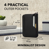 Vaultskin Slim Minimalsit RFID Blocking Wallet for Men - Leather Zipper Wallets for Men and Women with Coin Pocket, Card Holder & Front Pocket, Ideal Gift (Black, Notting Hill)