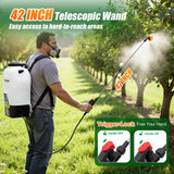 VAXMAY Backpack Sprayer 4.2 Gallon Battery Powered, 100 PSI Electric Garden Sprayer Works with Makita 18V Battery, Weed Lawn Yard Sprayer with 42" Telescopic Wand, 5 Nozzles, 2.5Ah Battery & Charger