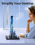 Vaydeer Vertical Laptop Stand Holder Organizer Plastic Adjustable Desktop Notebook Dock Space - Saving 3 in 1 for All MacBook Pro Air,Mac,HP,Dell,Microsoft Surface,Lenovo,up to 17.3 inches (Black)