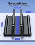 Vaydeer Vertical Laptop Stand Holder Organizer Plastic Adjustable Desktop Notebook Dock Space - Saving 3 in 1 for All MacBook Pro Air,Mac,HP,Dell,Microsoft Surface,Lenovo,up to 17.3 inches (Black)