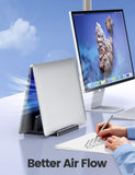 Vaydeer Vertical Laptop Stand Holder Organizer Plastic Adjustable Desktop Notebook Dock Space - Saving 3 in 1 for All MacBook Pro Air,Mac,HP,Dell,Microsoft Surface,Lenovo,up to 17.3 inches (Black)