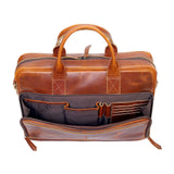 VC VINTAGE COUTURE Leather briefcase bag for men Leather Laptop Bags For Men and Women Travel Messenger Bag 16 Inch (Tan Brown, 16 Inch Briefcase)