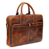 VC VINTAGE COUTURE Leather briefcase bag for men Leather Laptop Bags For Men and Women Travel Messenger Bag 16 Inch (Tan Brown, 16 Inch Briefcase)