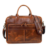 VC VINTAGE COUTURE Leather briefcase bag for men Leather Laptop Bags For Men and Women Travel Messenger Bag 16 Inch (Tan Brown, 16 Inch Briefcase)