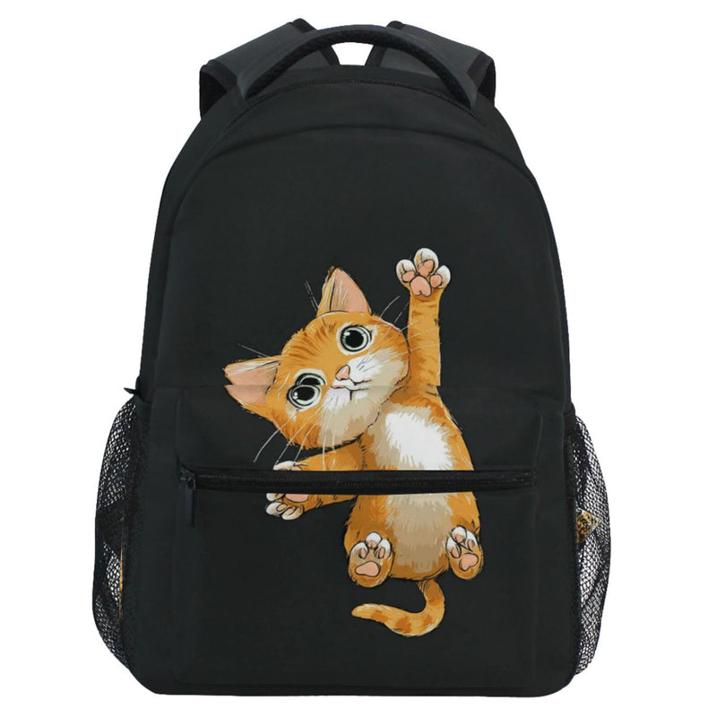 Vdsrup Hi Meow Cat Backpack for Girls Kids Boys Cute Kitten Kitty School Book Bag Waterproof Animals Student Laptop Backpacks College Carrying Bags Casual Durable Lightweight