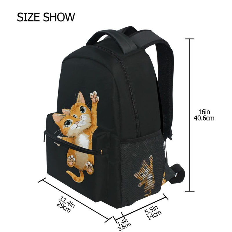 Vdsrup Hi Meow Cat Backpack for Girls Kids Boys Cute Kitten Kitty School Book Bag Waterproof Animals Student Laptop Backpacks College Carrying Bags Casual Durable Lightweight