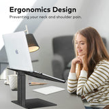 VECOFO Laptop Stand for Desk, Ergonomic Aluminum Laptop Stand Adjustable Height from 7 - 15", Sitting and Standing Laptop Riser for 10 - 17" Notebook