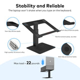 VECOFO Laptop Stand for Desk, Ergonomic Aluminum Laptop Stand Adjustable Height from 7 - 15", Sitting and Standing Laptop Riser for 10 - 17" Notebook