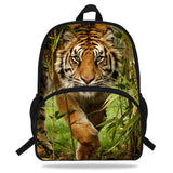 VEEWOW Cool Tiger Backpack For School Bag Kids Animal Bag For Children Boys and Girls Bookbag (D1090a)