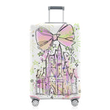 Vehcimbev Cartoon Castle Luggage Cover Washable Elastic Fireworks Bowknot Travel Suitcase Cover Anti - scratch Suitcase cover Fits 29 - 32 Inch Luggage Cover