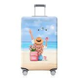 Vehcimbev Holiday Beach Luggage Cover Washable Elastic Gir/Women Aeroplane Travel Suitcase Cover Anti-scratch Suitcase cover Fits 29-32 Inch Luggage Cover