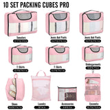 Veken 10 Set Packing Cubes for Travel Essential, Suitcase Organizer Bags in 4 Sizes, Carry - On Luggage Accessories with Large Laundry & Hanging Toiletry Bag, Must - Have for Airplane, Road Trip & Camping
