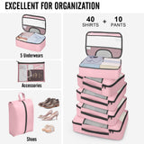 Veken 10 Set Packing Cubes for Travel Essential, Suitcase Organizer Bags in 4 Sizes, Carry - On Luggage Accessories with Large Laundry & Hanging Toiletry Bag, Must - Have for Airplane, Road Trip & Camping