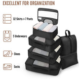 Veken 10 Set/8 Set Packing Cubes for Travel Essentials, Suitcase Organizer Bags in 4 Sizes, Carry - On Luggage Accessories with Laundry & Toiletry Bag, Airplane Must - Have, Road Trip & Camp Gifts for Men