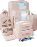 Veken 8 Set Packing Cubes, Cruise Ship Travel Essentials Accessories for Beach Vacation, Personalized Gifts for Women Mom Her, Suitcase Organizer Bags for Luggage with Hanging Toiletry Bag