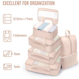 Veken 8 Set Packing Cubes, Cruise Ship Travel Essentials Accessories for Beach Vacation, Personalized Gifts for Women Mom Her, Suitcase Organizer Bags for Luggage with Hanging Toiletry Bag