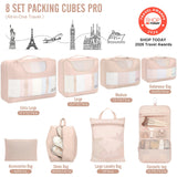 Veken 8 Set Packing Cubes, Cruise Ship Travel Essentials Accessories for Beach Vacation, Personalized Gifts for Women Mom Her, Suitcase Organizer Bags for Luggage with Hanging Toiletry Bag