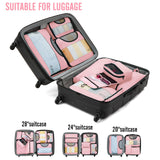 Veken 8 Set Packing Cubes for Travel Essentials, Pink Suitcase Organizer Bags in 4 Sizes, Carry - On Luggage Accessories with Large Laundry & Hanging Toiletry Bag, Must - Have for Airplane, Road Trip