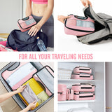 Veken 8 Set Packing Cubes for Travel Essentials, Pink Suitcase Organizer Bags in 4 Sizes, Carry - On Luggage Accessories with Large Laundry & Hanging Toiletry Bag, Must - Have for Airplane, Road Trip