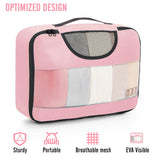 Veken 8 Set Packing Cubes for Travel Essentials, Pink Suitcase Organizer Bags in 4 Sizes, Carry - On Luggage Accessories with Large Laundry & Hanging Toiletry Bag, Must - Have for Airplane, Road Trip