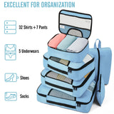 Veken 8 Set Packing Cubes for Travel Essentials, Suitcase Organizer Bags in 4 Sizes, Carry - On Luggage Accessories with Large Laundry & Hanging Toiletry Bag, Must - Have for Airplane, Road Trip & Camping