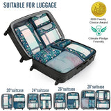 Veken 8 Set Packing Cubes for Travel Essentials,Anti-Wrinkle Buckled Suitcase Organizer for Shoe & Toiletry Bag,Carry On Luggage Bag with 99+ Count Mesh Holes for Airplane & College Dorm Accessories