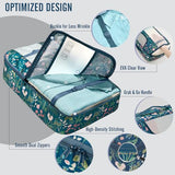 Veken 8 Set Packing Cubes for Travel Essentials,Anti-Wrinkle Buckled Suitcase Organizer for Shoe & Toiletry Bag,Carry On Luggage Bag with 99+ Count Mesh Holes for Airplane & College Dorm Accessories