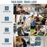 Veken 8 Set Packing Cubes for Travel Essentials,Anti-Wrinkle Buckled Suitcase Organizer for Shoe & Toiletry Bag,Carry On Luggage Bag with 99+ Count Mesh Holes for Airplane & College Dorm Accessories