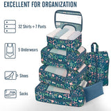 Veken 8 Set Packing Cubes for Travel Essentials,Anti-Wrinkle Buckled Suitcase Organizer for Shoe & Toiletry Bag,Carry On Luggage Bag with 99+ Count Mesh Holes for Airplane & College Dorm Accessories