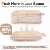 Veken 9/11 Set Compression Packing Cubes for Travel Essentials,Compressible Expandable Large Luggage Suitcase Organizer Bags for Clothing,Durable Space Saver Storage Bags with Toiletry Bags(Beige)