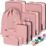 Velaybor 8 Set Compression Packing Cubes for Travel, Waterproof Luggage Organizers, Suitcase Organizer Set for Carry-On & Checked Baggage, Travel Accessories for Men & Women