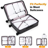 Velaybor 8 Set Compression Packing Cubes for Travel, Waterproof Luggage Organizers, Suitcase Organizer Set for Carry - On & Checked Baggage, Travel Accessories for Men & Women